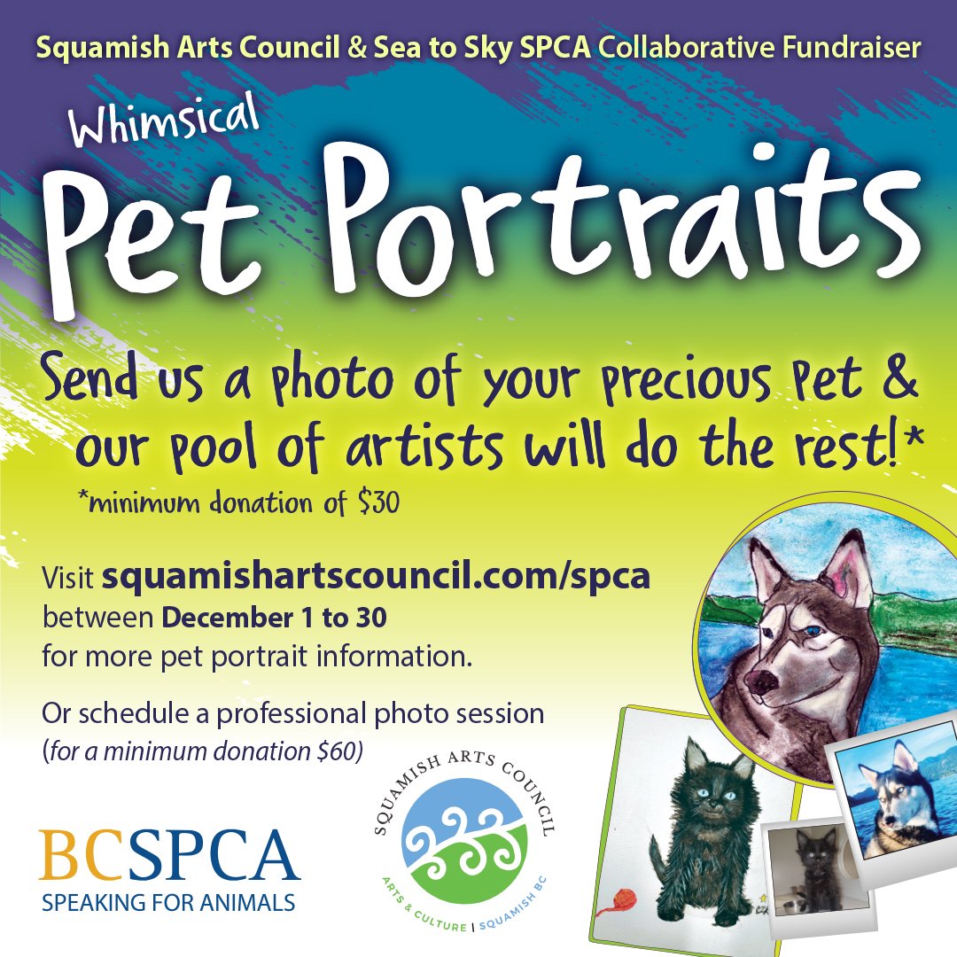 squamish arts council instagram SPCA pundraiser pet portraits