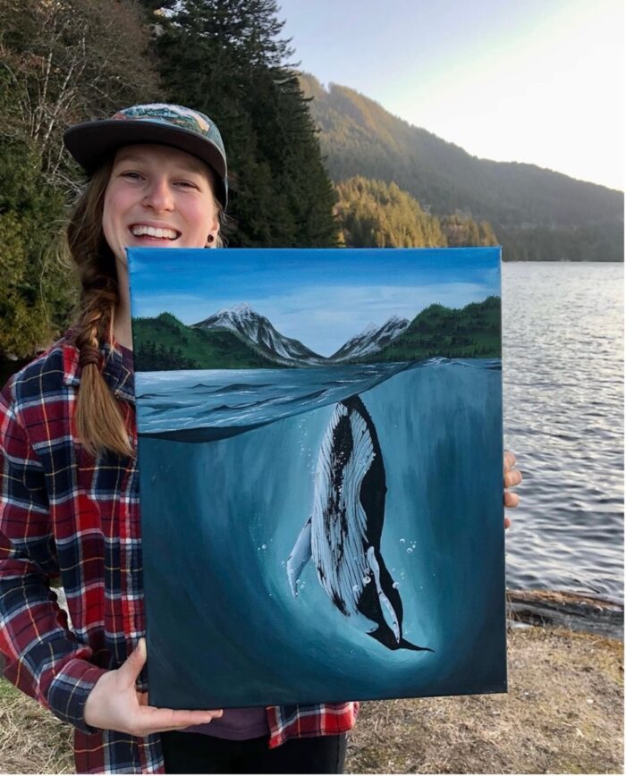 Lucie Vojnarova potrait with whale paint
