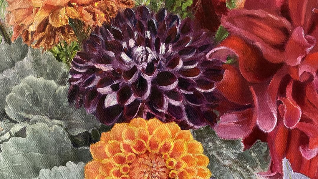 squamish arts Elena Senatorova oil painting flowers